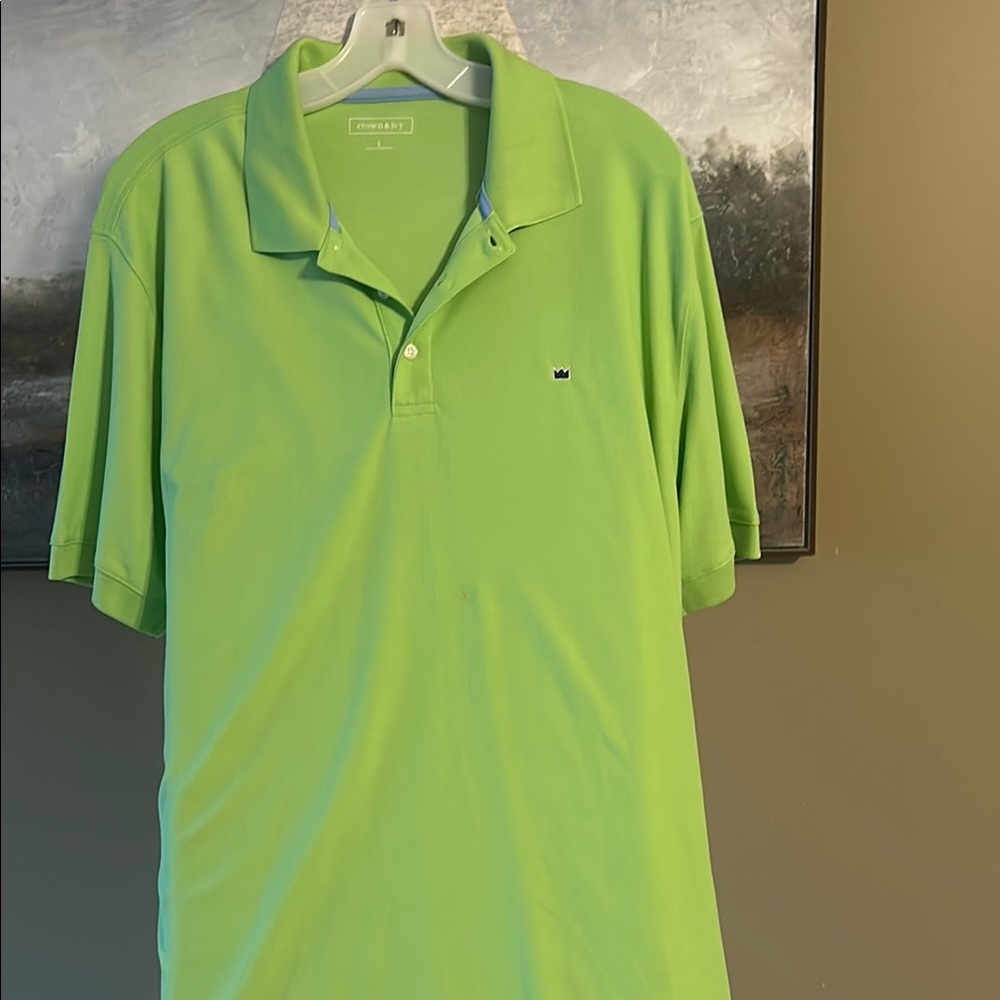 Crown & Ivy Green Polo Shirt *small stain*
